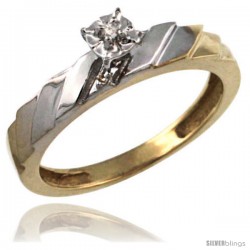 Gold Plated Sterling Silver Diamond Engagement Ring 5/32 in wide -Style Agy152er