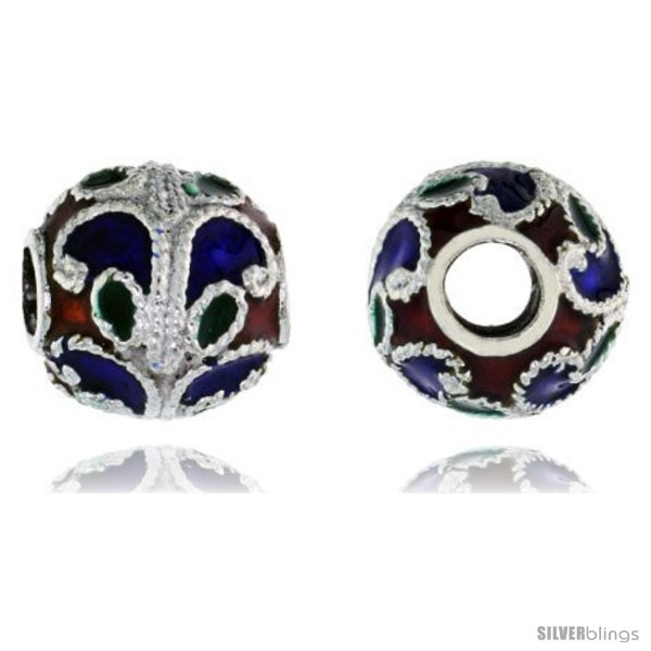 Sterling Silver Multi Color Barrel Slide Pendant, 7/16 Sterling Silver Multi Color Barrel Slide Pendant, 7/16
