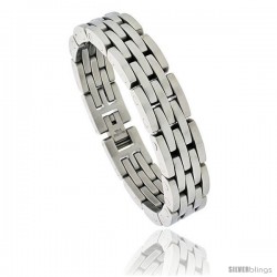 Gent's Stainless Steel Bar Bracelet, 5/8 in wide, 8 1/2 in long -Style Bss136