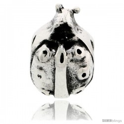 Sterling Silver Lady Bug Bead Charm for most Charm Bracelets