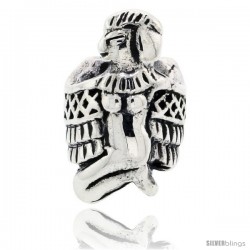 Sterling Silver Nekhbet Charm Egyptian Goddess Bead Charm for most Charm Bracelets