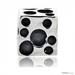 Sterling Silver Bubble Cube Bead Charm for most Charm Bracelets