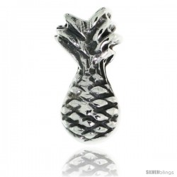 Sterling Silver Pineapple Bead Charm for most Charm Bracelets