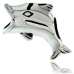 Sterling Silver Fish Bead Charm for most Charm Bracelets