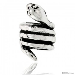 Sterling Silver Snake Bead Charm for most Charm Bracelets -Style Pdr126
