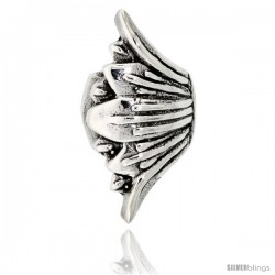 Sterling Silver Fan-shaped Bead Charm for most Charm Bracelets