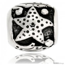 Sterling Silver Starfish Bead Charm for most Charm Bracelets -Style Pdr138