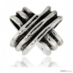 Sterling Silver Hug "X" Bead Charm for most Charm Bracelets