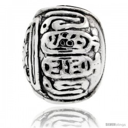 Sterling Silver Torah Barrel Bead Charm for most Charm Bracelets