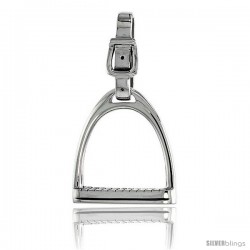 Sterling Silver Stirrup Pendant, 1 5/8" (41 mm) tall