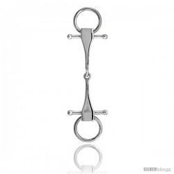 Sterling Silver Ring Snaffle Bit Pendant, 2 7/16" (62 mm) tall
