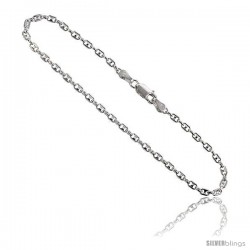 Sterling Silver Italian Puffed Anchor Chain Necklaces & Bracelets 2.4 mm Nickel Free