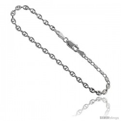 Sterling Silver Italian Puffed Anchor Chain Necklaces & Bracelets 4.2 mm Nickel Free