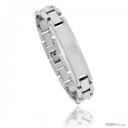 Stainless Steel High Polished Men's ID Bracelet, 1/2 in wide, 8.25 in