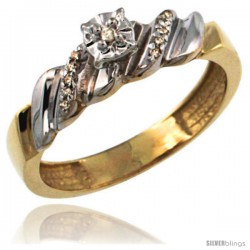 Gold Plated Sterling Silver Diamond Engagement Ring 5/32 in wide -Style Agy155er