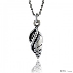 Sterling Silver Shell Pendant, 5/8 in. (15 mm) Long.
