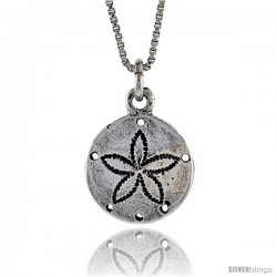 Sterling Silver Sand Dollar Pendant, 1/2 in. (13.2 mm) Long.