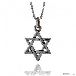 Sterling Silver Star of David Pendant, 5/16 in. (8 mm) Long.