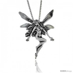 Sterling Silver Fairy Pendant, 1 in. (26 mm) Long.