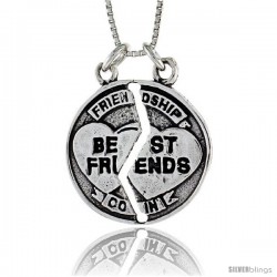 Sterling Silver Best Friend Pendant, 1 in. (25 mm) Long.