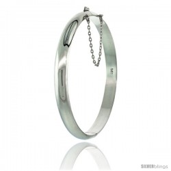 Sterling Silver Bangle Bracelet High Polished 1/4 in wide