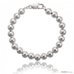 Sterling Silver 8 mm Italian Bead Bracelet