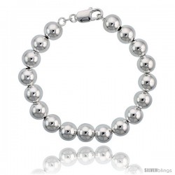 Sterling Silver 10 mm Italian Bead Bracelet