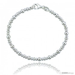 Sterling Silver Saucer Bead Bracelet), 5/32 in. (4 mm) wide