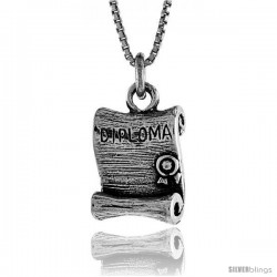 Sterling Silver Diploma Pendant, 11/16 in. (18 mm) Long.