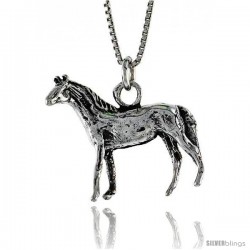 Sterling Silver Horse Pendant, 7/8 in. (23 mm) Long.