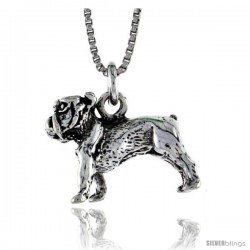 Sterling Silver Dog Pendant, 3/4 in. (20 mm) Long.