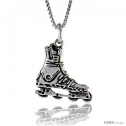 Sterling Silver Roller Blades Pendant, 5/8 in. (16 mm) Long.