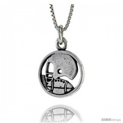 Sterling Silver Football Pendant, 3/4 in. (20 mm) Long.