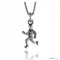 Sterling Silver Runner Pendant, 3/4 in. (18 mm) Long.