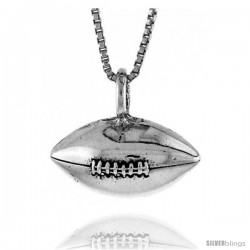 Sterling Silver Football Pendant, 3/4 in. (19 mm) Long.