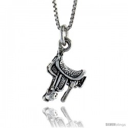 Sterling Silver Saddle Pendant, 5/8 in. (16 mm) Long.