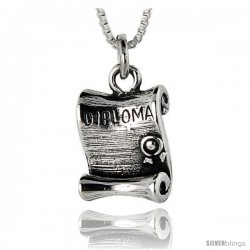 Sterling Silver Oxidized Diploma Pendant -Style Po326