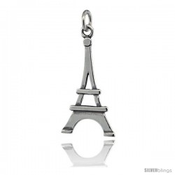 Sterling Silver Flat Eiffel Tower Charm, 1 1/8 in tall