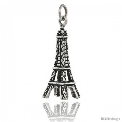 Sterling Silver 3-Dimentional Eiffel Tower Charm, 1 1/8 in tall