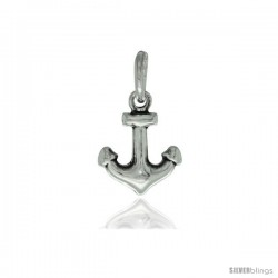 Sterling Silver Small Tiny Anchor Charm, 1/2 in tall