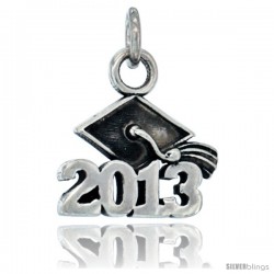 Sterling Silver 2013 Graduation Charm, 5/8 in long