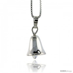 Sterling Silver Italian Bell Pendant. 9/16 in. High and about 3/8 in Thick.