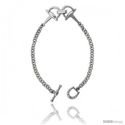 Sterling Silver Full Cheek Snaffle Bit Bracelet 1/2 in wide, 7 1/2 in long