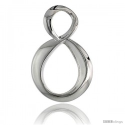 High Polished Knot Pendant in Sterling Silver, 1 1/4" (32 mm) tall