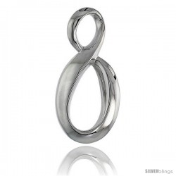 High Polished Knot Pendant in Sterling Silver, 1 3/16" (30 mm) tall