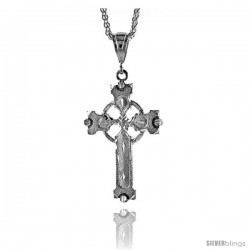 Sterling Silver Celtic Cross Pendant, 2 3/8" (61 mm) tall