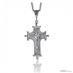 Sterling Silver Cross Pendant, 2 9/16" (65 mm) tall