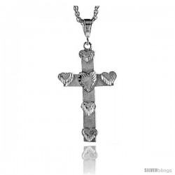 Sterling Silver Cross Pendant, 2 1/2" (68 mm) tall