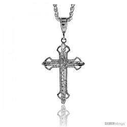 Sterling Silver Cross Pendant, 1 7/8" (48 mm) tall