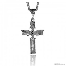 Sterling Silver Cross Pendant, 1 13/16" (46 mm) tall